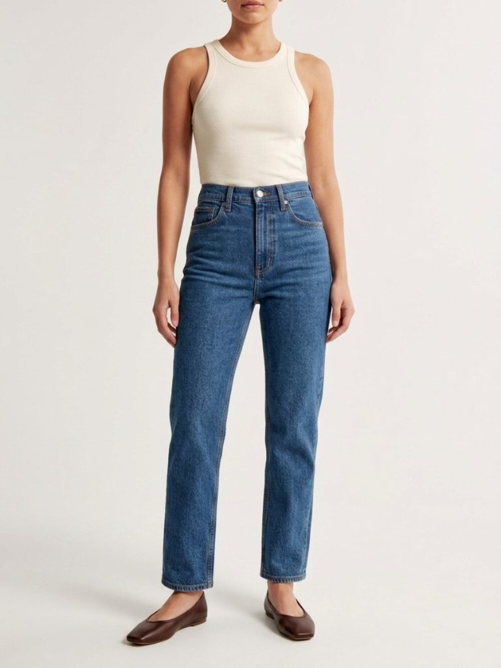 Abercrombie Ultra High Rise Straight Ankle Jeans 26 Med Wash NWT